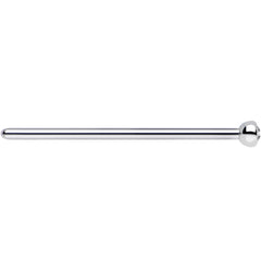 18G 3/4 Clear CZ Steel Straight Fishtail Nose Ring 2.5mm