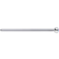18G 3/4 Aurora CZ Steel Straight Fishtail Nose Ring 2.5mm