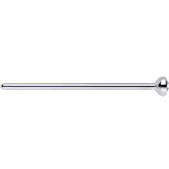 20G 3/4 Clear CZ Steel Straight Fishtail Nose Ring 2.5mm