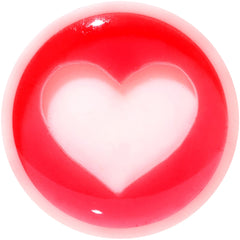 9/16 White Red Acrylic Adoring Heart Saddle Plug