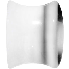 9/16 White Black Acrylic Adoring Heart Saddle Plug