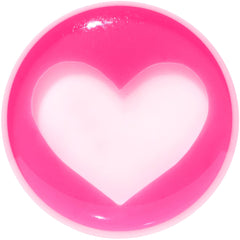 5/8 White Pink Acrylic Adoring Heart Saddle Plug