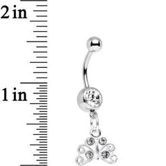 Clear Gem Pretty Petite Butterfly Dangle Belly Ring
