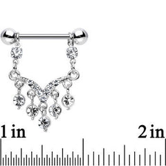 Clear Gem Victorian Vision Dangle Nipple Ring Set