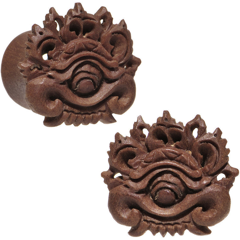 0G Organic Wood Dark Magic Hand Carved Plug Set