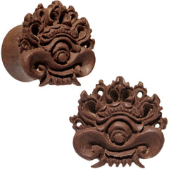 5/8 Organic Wood Dark Magic Hand Carved Plug Set