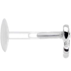 16G 5/16 925 Sterling Silver Clear Bow Push In Tragus Earring