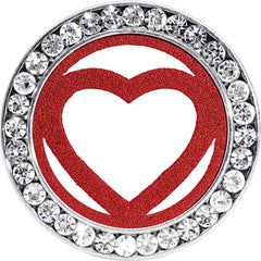 18mm Stainless Steel Clear Gem Red Heart Tunnel Plug