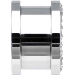 1/2 Stainless Steel Clear Gem Anchor Tunnel Plug