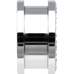 5/8 Stainless Steel Clear Gem Pink Anchor Tunnel Plug