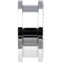 7/8 Stainless Steel Clear Gem Pink Anchor Tunnel Plug