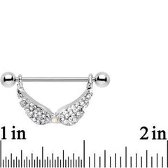 14G Mystical Gemmed Angel Wings Dangle Nipple Shield 24mm