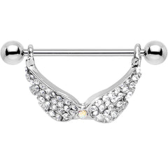 14G Mystical Gemmed Angel Wings Dangle Nipple Shield 24mm