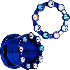 5/8 Dark Blue Titanium Tunnels with Removable Dermal Tops