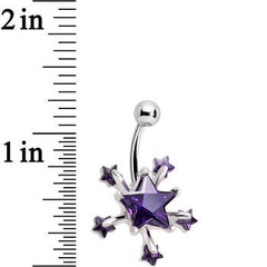 Purple Shooting Stars Belly Ring