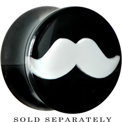 9/16 Black Acrylic White Mustache Saddle Plug