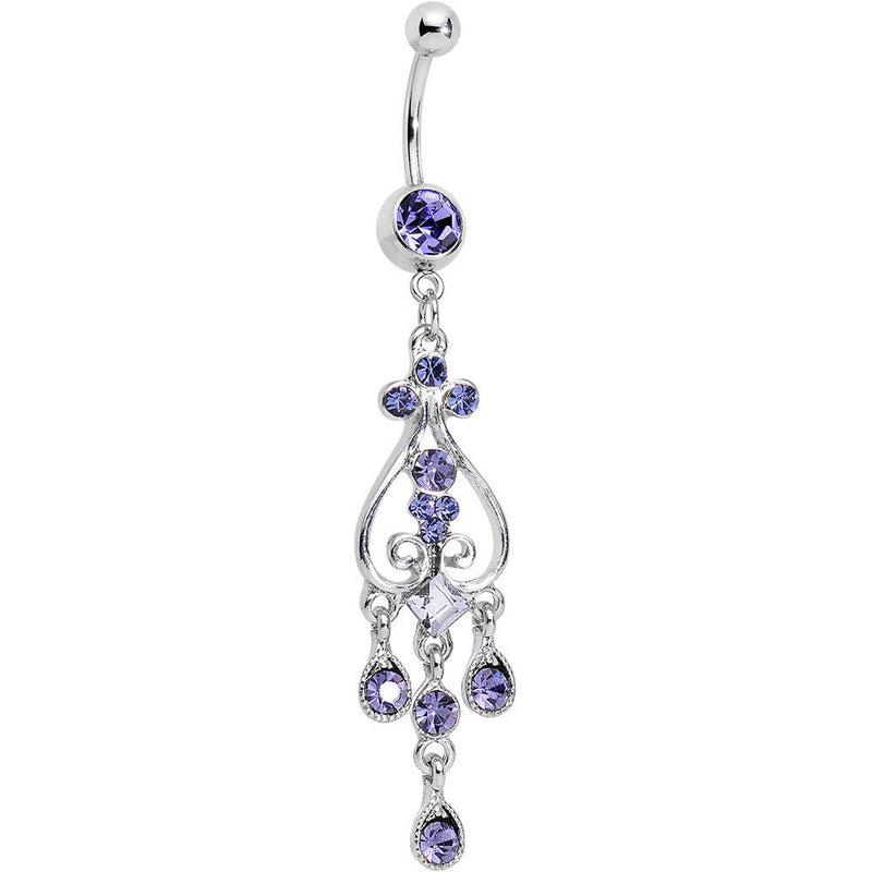 Purple Gem Liquid Drops Chandelier Belly Ring