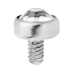 Grade 23 Titanium 3mm Clear Externally Threaded Dermal Top