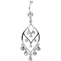Clear Gem Victorian Chandelier Dangle Belly Ring