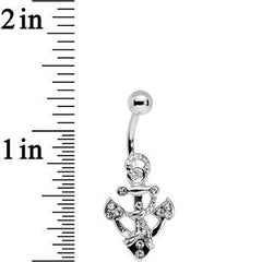 Clear Gem Caravelle Anchor Belly Ring