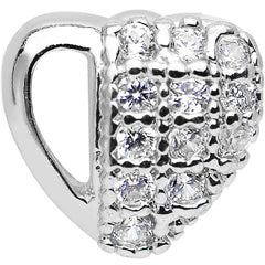 16G Stainless Steel Cubic Zirconia Heart Tragus Earring