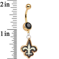 Officially Licensed NFL New Orleans Saints Dangle Belly Ring