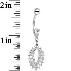 Clear CZ Gem Light as a Feather Dangle Belly Ring