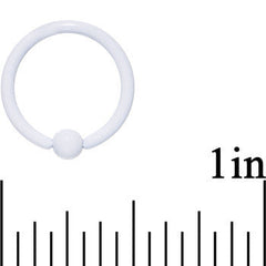 16G White Ceramic Coated Stainless Steel BCR Captive Ring