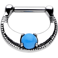 14G Surgical Steel Semi-precious Turquoise Septum Clicker