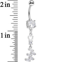 Clear Cubic Zirconia Geometric Dangle Belly Ring