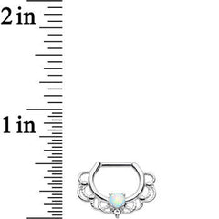 16G Clear Iridescent Imitation Opal Rope Accent Septum Clicker