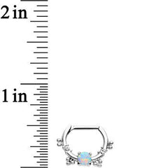 16G Clear Gem Iridescent Imitation Opal Simple Septum Clicker