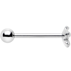 Simple Stainless Steel Butterfly Flat Top Barbell Tongue Ring