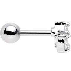16G 1/4 Stainless Steel Clear CZ Cartilage Earring