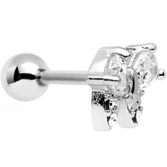 16G 1/4 Stainless Steel Clear CZ Butterfly Cartilage Earring