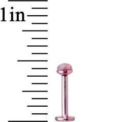 16G 5/16 Pink 3mm Synthetic Opal Internally Threaded Labret