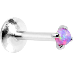 16G 5/16 Pink 2.5mm Synthetic Opal Internally Threaded Labret