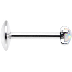 16G 5/16 White 2.5mm Synthetic Opal Internally Threaded Labret