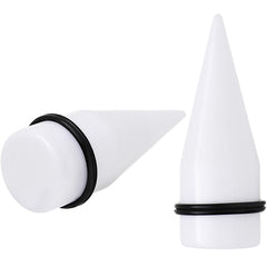 24mm White Acrylic Straight Taper Set