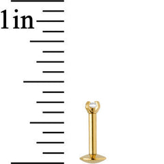 16G 1/4 Gold IP 2mm Clear Gem Internally Threaded Tragus Earring