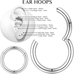 16G 3/8 Stainless Steel Hinged Segment Ring