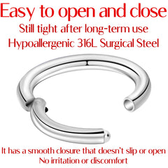 16G 3/8 Stainless Steel Hinged Segment Ring