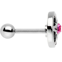 16G 5/16 Pink Gem Pentacle Star Cartilage Earring