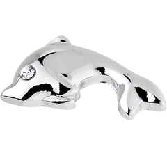 16G 1/4 Clear Gem Dolphin Left Cartilage Earring