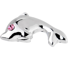 16G 1/4 Pink Gem Dolphin Left Cartilage Earring