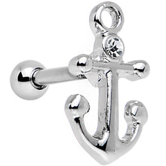 16G 1/4 Clear Gem Settle Down Anchor Cartilage Earring
