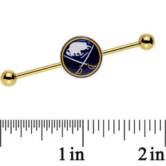 Licensed NHL Gold Anodized Buffalo Sabres Industrial Barbell 38mm