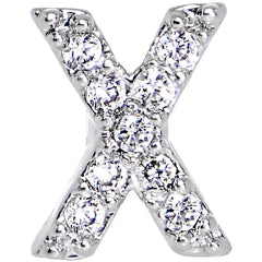 16G Clear CZ Gem Paved Initial X Tragus Cartilage Earring 1/4