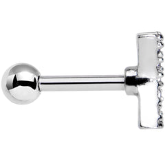 16G Clear CZ Gem Paved Initial X Tragus Cartilage Earring 1/4