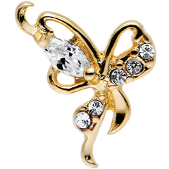 1/4 Clear Gem Winged Wonder Butterfly Dangle Tragus Cartilage Earring
